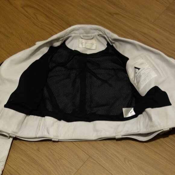 The Arrivals Cropped White leather Vader Biker Jacket XS - Picture 4 of 13